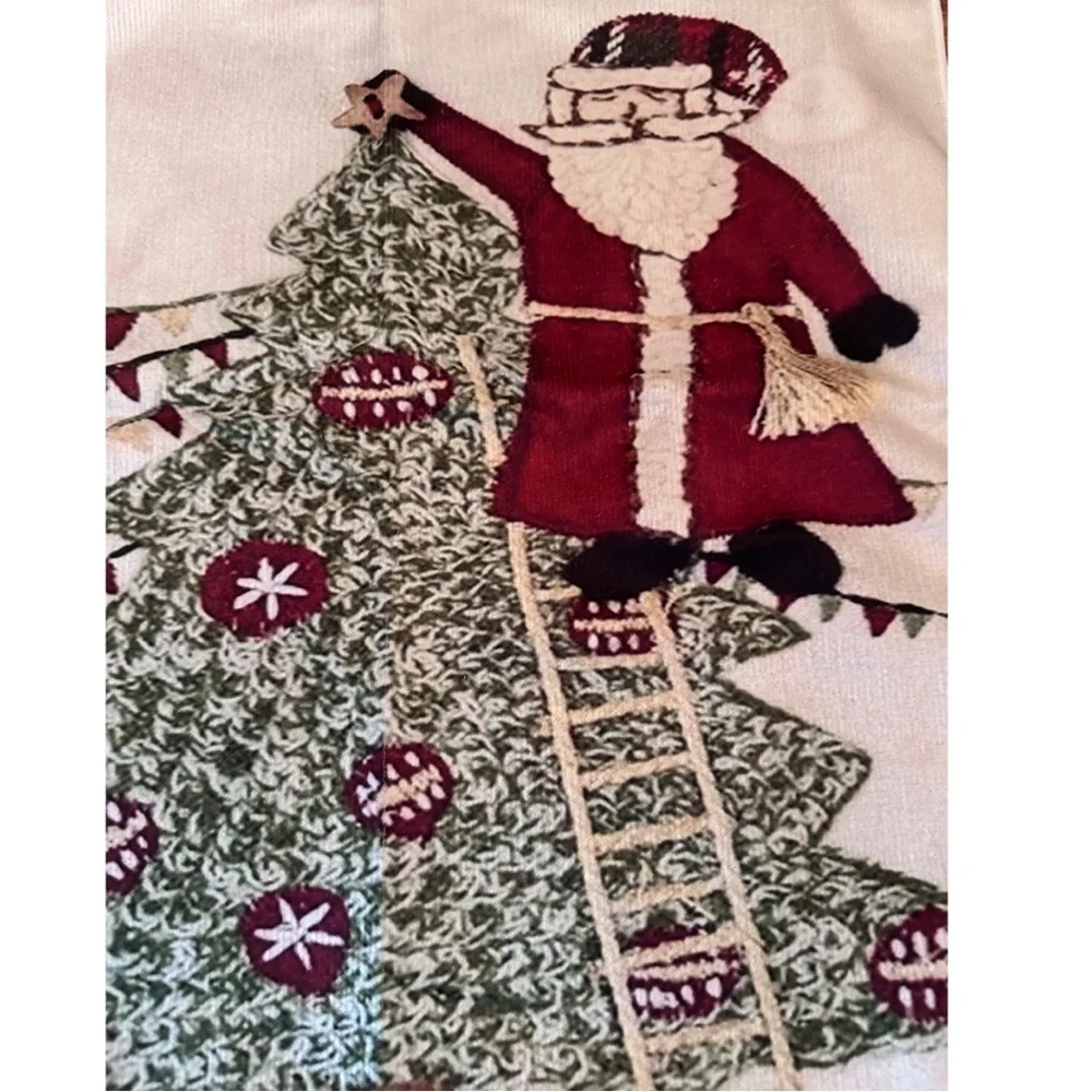 A Pair of Two Large Santa Ho Ho Ho Christmas Kitchen Towels